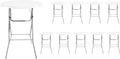 PRO&Family Commercial Round Folding Table, White Top, Powder-Coated Steel Frame, High-Impact Polyethylene Construction, Perfect for Wedding, Party, Shool, Church. (10, 32")
