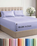 Extra Deep Pocket Queen Sheet Set - 4 Piece Breathable & Cooling Bed Sheets - Hotel Luxury Sheet Set - Soft, Wrinkle Free and Comfy - Easily Fits Extra Deep Mattresses - Deep Pocket Lavender Sheets