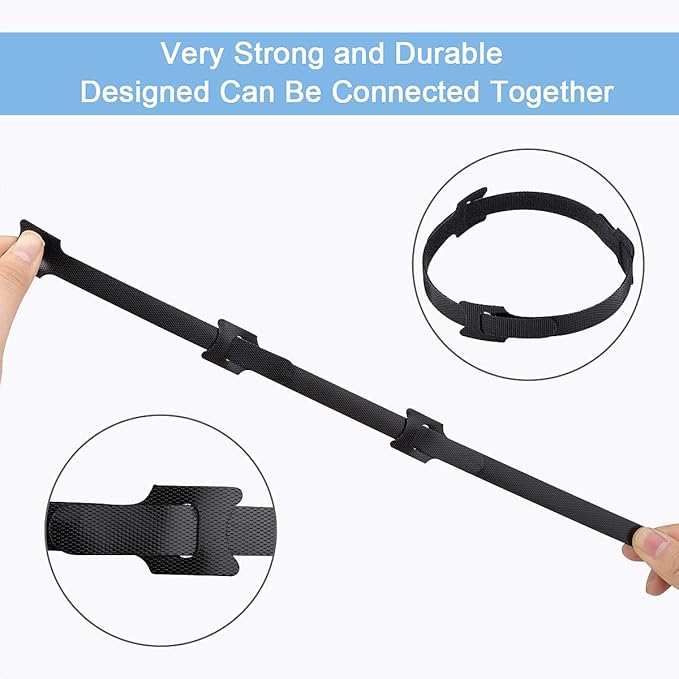 Nettbe 60 PCS 6 Inches Reusable Cable Ties, Adjustable Cord Straps Wire Organizer Cord Wrap and Hook Loop Cable Management