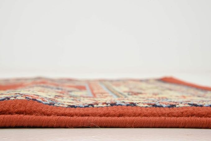 Unique Loom Reza Collection Traditional Persian Style Area Rug, Runner 2' 7" x 10' 0", Terracotta/Ivory