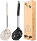 BUNDLEPRO Kitchen Ladle Strainer, 2 Pack, Black-Khaki