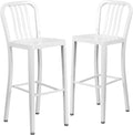 Flash Furniture Gael Commercial Grade 2 Pack 30" High White Metal