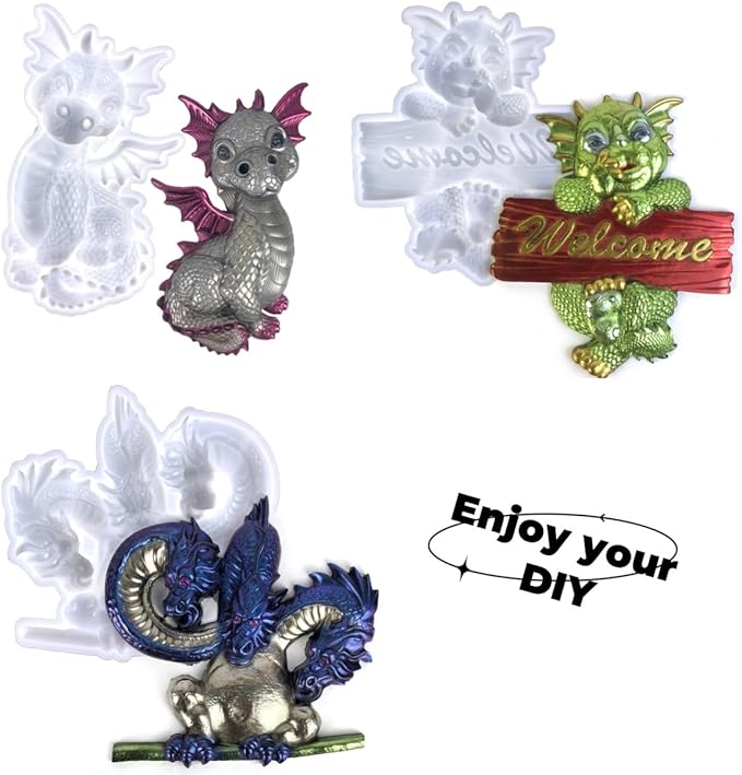 Dragon Series wall Mounted Sign epoxy Resin Silicone Mold 8904+9572+9586
