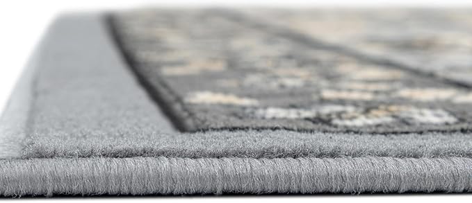 Unique Loom Espahan Collection Area Rug - Cape Cod (2' 2" x 8' 2" Runner, Dark Gray/ Black)