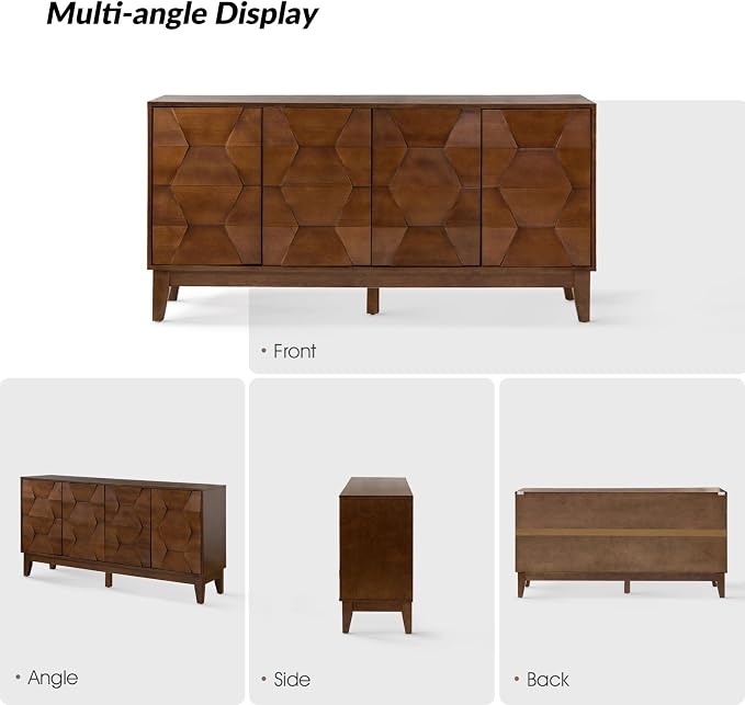 HULALA HOME Mid Century Sideboard Buffet Cabinet