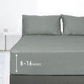 Sunflower Twin Fitted Sheet, 1-Piece Deep Pocket Fitted Bottom Sheet 15", 100% Cotton Sateen Soft Breathable, Ultimate Gray