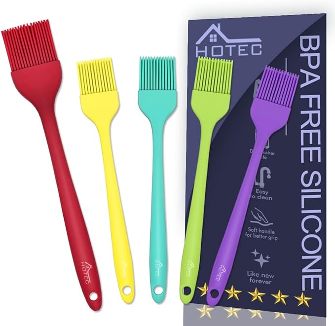 HOTEC Silicone Basting &Pastry Brushes, Grey 2
