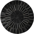 Sn Alef Home Round Designer Rug for Living Room | Handcrafted Black & White Boho Floor Carpet | Modern Ethnic Circular Mat for Home Décor & Meditation Space (Black_10x10)