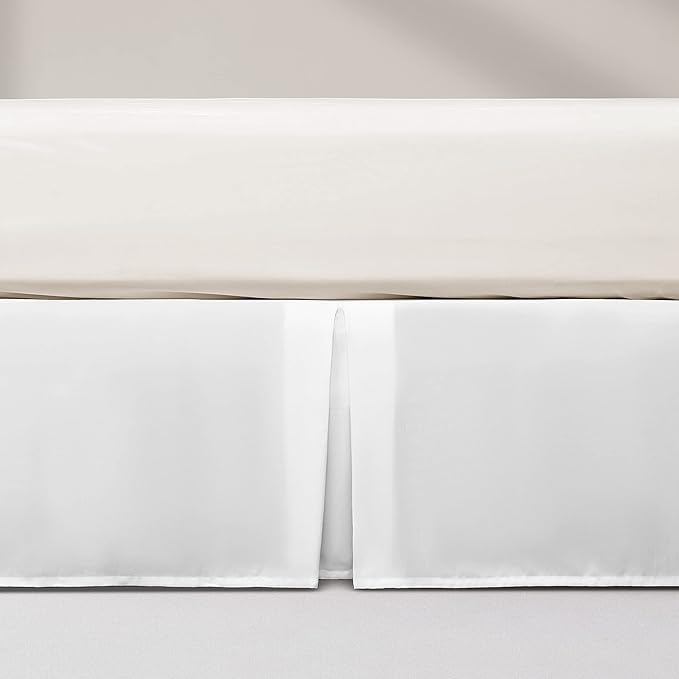 SONIVE Queen Bed Skirt,15" Drop Pleated Dust Ruffle,Classic Tailored Easy Fit Brushed Microfiber Skirts Hotel Quality Shrinkage & Fade Resistant White
