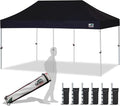 Eurmax USA 10x20ft Pop Up Canopy, Commercial Instant Tent for Outdoor Events, Patented No-Tip Rolling Storage Bag with 6 Sandbags,UV & Water Resistant,Heavy Duty Portable Shelter Gazebo,Black