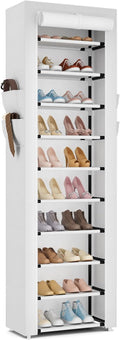 ROJASOP Shoe Rack with Covers 10 Tier Large Shoe Organizer Tall Shoe Closet