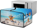 Dust Cover for Microwave Oven Heavy Duty Microwave Oven Cloth Cover with Storage Pockets Foldable Dust-Proof Kitchen Appliance Protector, Starfish Sunglasses Beach Seashell Print, M