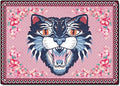 Cartoon Animal Pattern Area Rug Cute Cat Luxury Floral Decor for Carpet Farmhouse Bedroom Living Room Rugs Bathroom Kitchen Runner Mat Indoor Outdoor Non Slip Doormat 3.2' X 5.2'