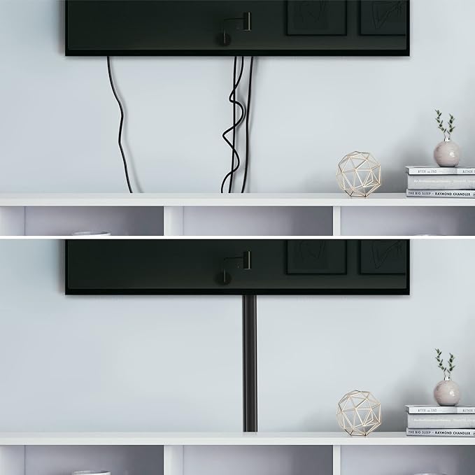 ZhiYo TV Cord Cover for Wall, 32 inch Cable Concealer, Cord Hider for Wall Mounted TV, Paintable Wire Cover to Hide Wires, Black Cable Raceway Kit, 2X L15.8in W1.5in H0.75in