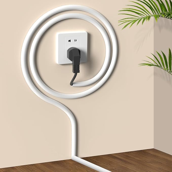 UOMTFAI Wall Cord Hider 390 Inch - Self-Adhesive Wire Cover Raceway for Walls, Flexible PVC Cable Concealer for Home and Office, W0.59 H0.39in - White
