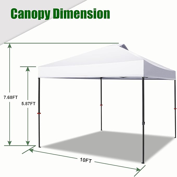 Eurmax USA NOMATTER ONE-Person Open&Close 10x10ft Pop Up Canopy Tent，Portable Shelter Canopy for Outdoor Events，Instant Canopies, Temporary Sunshade,Bonus 4 Sand Bags(Red)