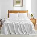 Twin Sheets Set - Luxury 338 Thread Count 100% Egyptian Cotton Sateen, Twin Sheet Set with All Around Elastic for a, Hotel Quality Bedding (White Solid)