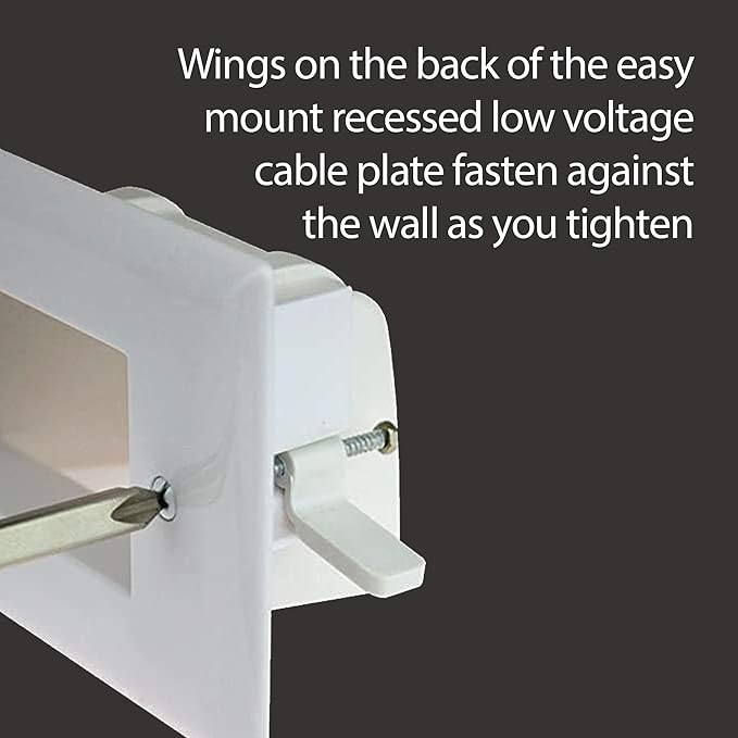 DataComm Electronics Easy-Mount TV Media Organizer Kit, In-Wall Cable Management for Low-Voltage Cables, DIY-Friendly Cord Hider for Wall-Mounted TV