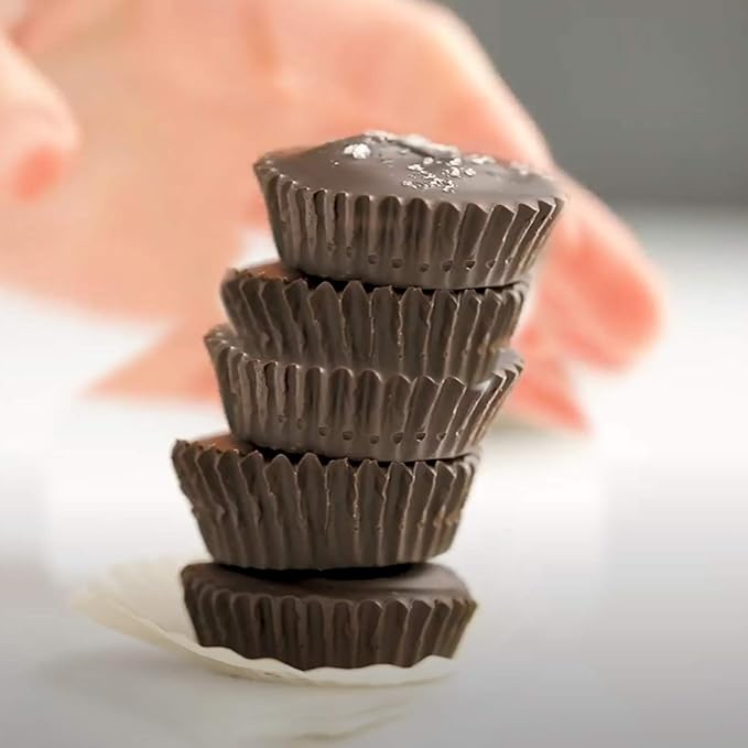 Palksky Chocolate Almond Peanut Butter Cup Mold - (3PCS) 9 Cup Bite Size Fat Bombs Snack Baking Pan/Mini Silicone Cookie Candy Mold for Brownie, Jello, truffle