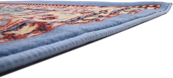Unique Loom Reza Collection Traditional Persian Style Area Rug, 6 x 9 ft, Light Blue/Ivory