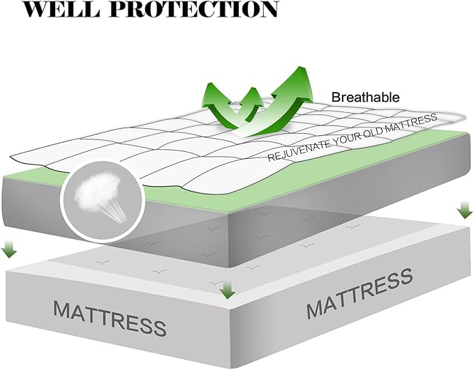 EASELAND Twin Size Mattress Pad Pillow Top Mattress Cover Quilted Fitted Mattress Protector Single 8-21" Deep Pocket Cooling Mattress Topper (39x75 Inches, Dusty Blue)