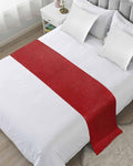 Farmhouse Red Linen Bottom Bed Runners for Bedroom Hotel,Decorative Bedding Scarf Vintage Burlap Christmas Bed End Blanket Bedding Runner Scarves for King Size Bed,102x20in