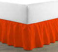 Ruffled Bed Skirt (Cal King, Orange) 18 Inch Drop Dust Ruffle with Platform, 100% Cotton 600 Thread Count Fabric, Gathered Styling, Available in All Bed Sizes and 23 Colors - Bedskirt