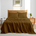 Sleeper Sofa Bed Sheet Set – Full Size, 100% Cotton, 338 Thread Count – 4-Piece Sofa Bed Sheets – Fits Mattresses Up to 6” Deep – Soft & Durable Pull-Out Couch Sheets (Taupe Solid)