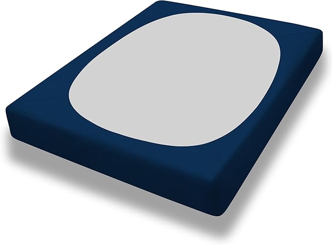 PureFit Stretchy Box Spring Cover Full - Elastic Fitted Box Spring Wrap Around 4 Sides, Wrinkle & Fading Resistant Fits Full Size Beds, Navy