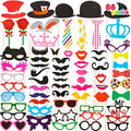 Joyin Toy Photo Booth Props 66 Pieces，Multicolor Kit for Graduation Wedding Party Supplies Favors，with Stick, Hats, Glasses, Mouth, Bowler, Bowties