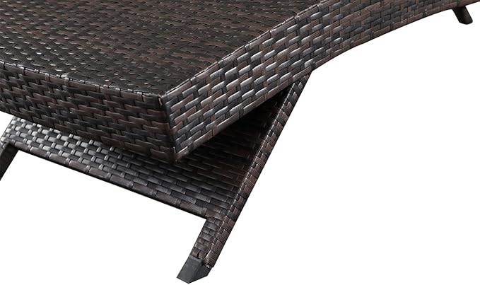 79'' Outdoor Wicker Reclining Lounge Chair Long Reclining Chaise Lounge Set