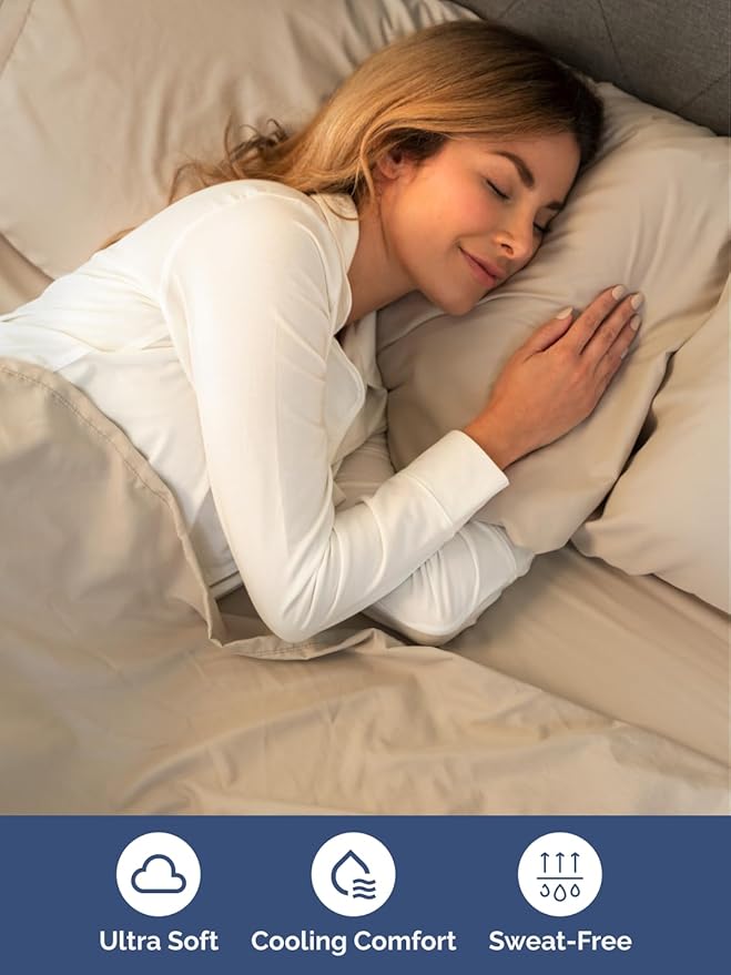 Extra Deep Pocket Queen Sheet Set - 4 Piece Breathable & Cooling Bed Sheets - Hotel Luxury Sheet Set - Ultra Soft, Wrinkle Free & Comfy - Easily Fits Extra Deep Mattresses - Deep Pocket Cream Sheets