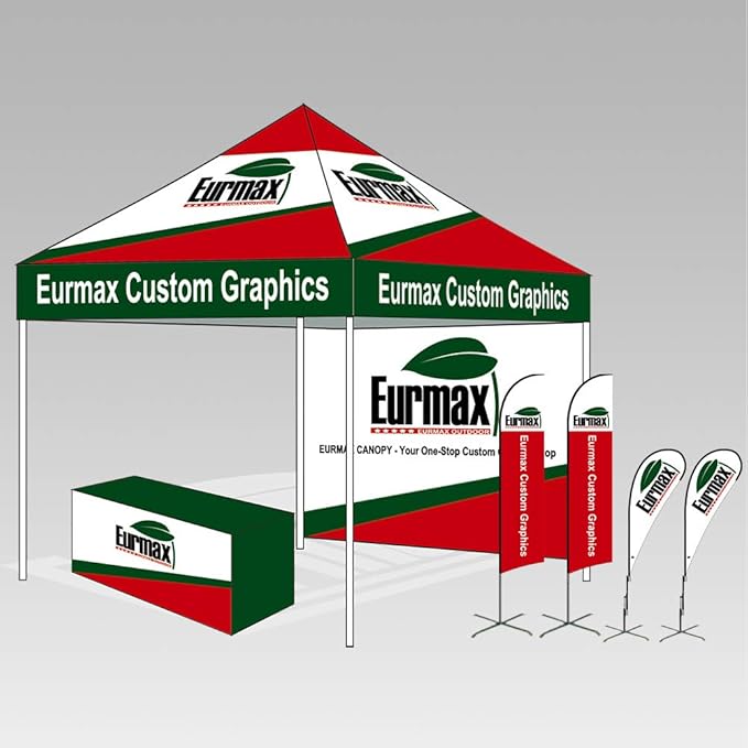 Eurmax USA 10x10 Pop Up Canopy,Commercial Tent with Patented No-Tip Rolling Bag,30sqft Extension Awning & 4 Zippered Removable Walls,UV & Water Resistant,Heavy Duty Instant Shelter Gazebo,White