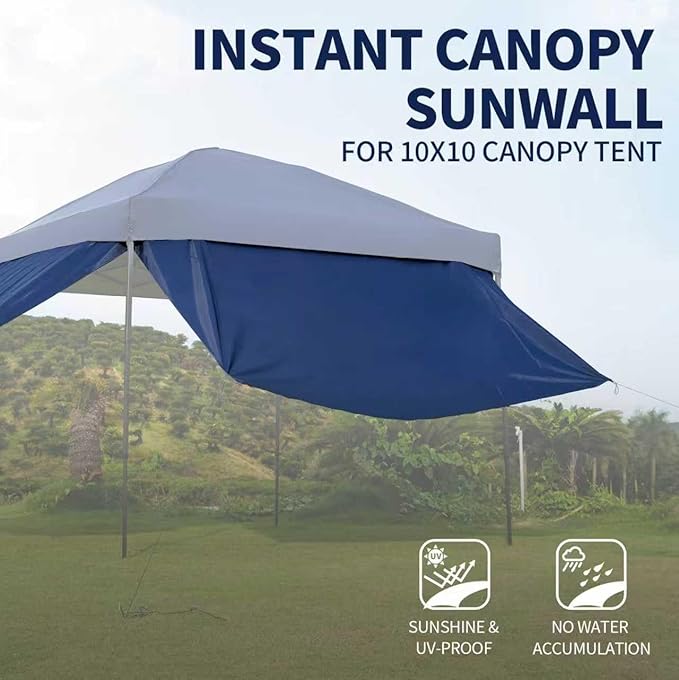 Instant Canopy Tent SunWall Waterproof Tent Sidewalls for 10x10 Pop Up Canopy 1 Pack Sidewall Only, Navy Blue