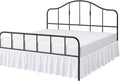 Cottington Lane Ruffled Bed Skirt Full Size with Split Corner, Brushed Microfiber Hotel Quality White Dust Ruffle, 15 Inch Drop Gathered Bedskirt, Soft and Stylish, Shrinkage and Fade Resistant