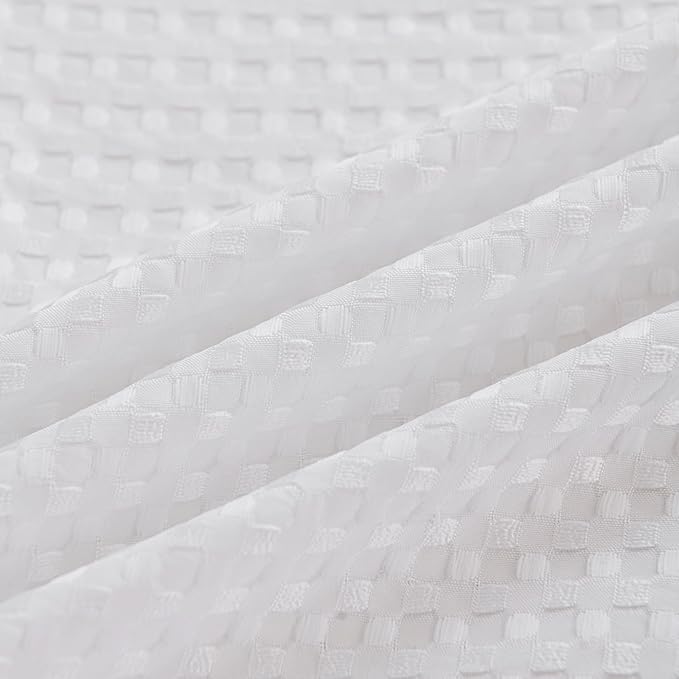 Bed Skirt King Size, Pleated Waffle Weave Bed Skirt with Split Corners, Tailored Dust Ruffle 18 Inch Drop Easy Fit, Machine Washable (White, King - 18" Drop)