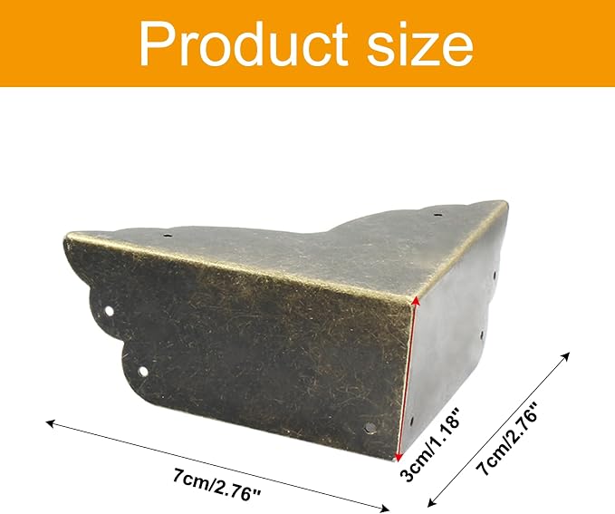 Bivethoi 8 Packs Bronze Box Corner Protectors, Edge Cover Safety Guard