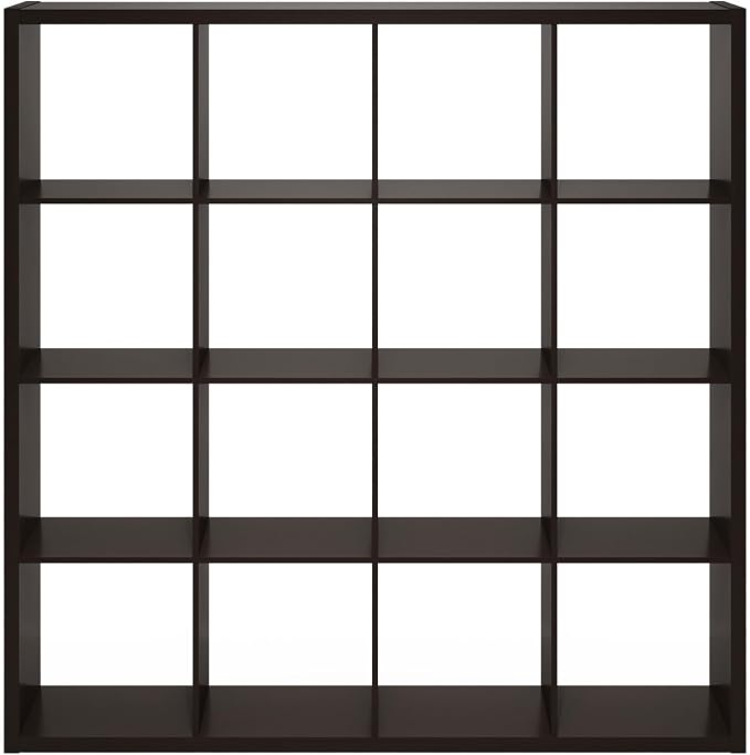 Furinno Cubicle Book Shelf, 16-Cube Bookshelf, Extra Thick Frame Reversible