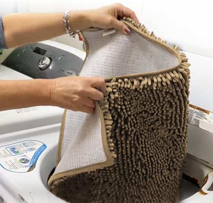 Muddy Mat® Shown on TV – Super Absorbent Door Mat Indoor, Microfiber Quick Dry Chenille Entryway Rug, Non-Slip Front Door Mat, Indoor Mats for Entryway, Machine Washable Pet Rug, Beige 24"x36"