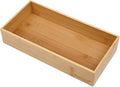 PRATIQUE Bamboo Drawer Organizer - Kitchen Utensil Organizer Silverware Tray Cutlery Holder，Office Desk Supplies and Accessories (12x3x2.6 inch)