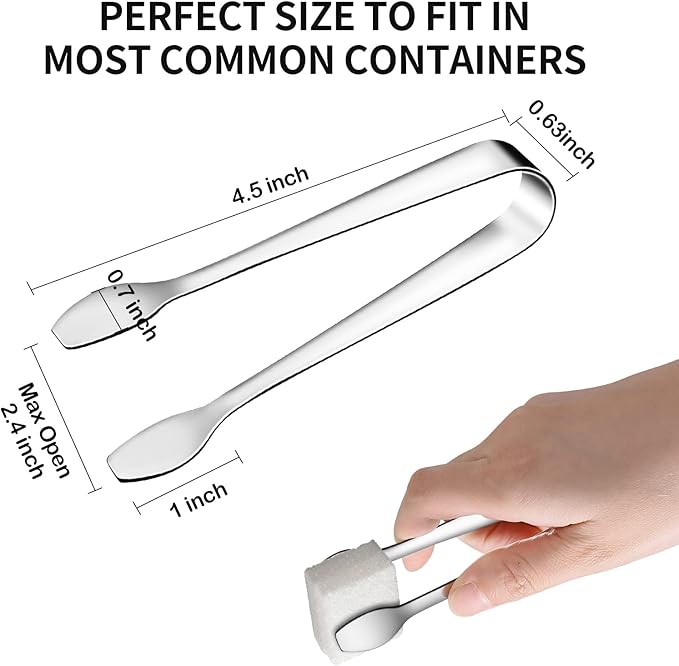 SOLEADER Mini Serving Tongs,4.5" Ice & Small Tongs for Appetizers,Catering