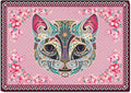 Cartoon Animal Pattern Area Rug Cute Cat Luxury Floral Decor for Carpet Farmhouse Bedroom Living Room Rugs Bathroom Kitchen Runner Mat Indoor Outdoor Non Slip Doormat 4' X 5'