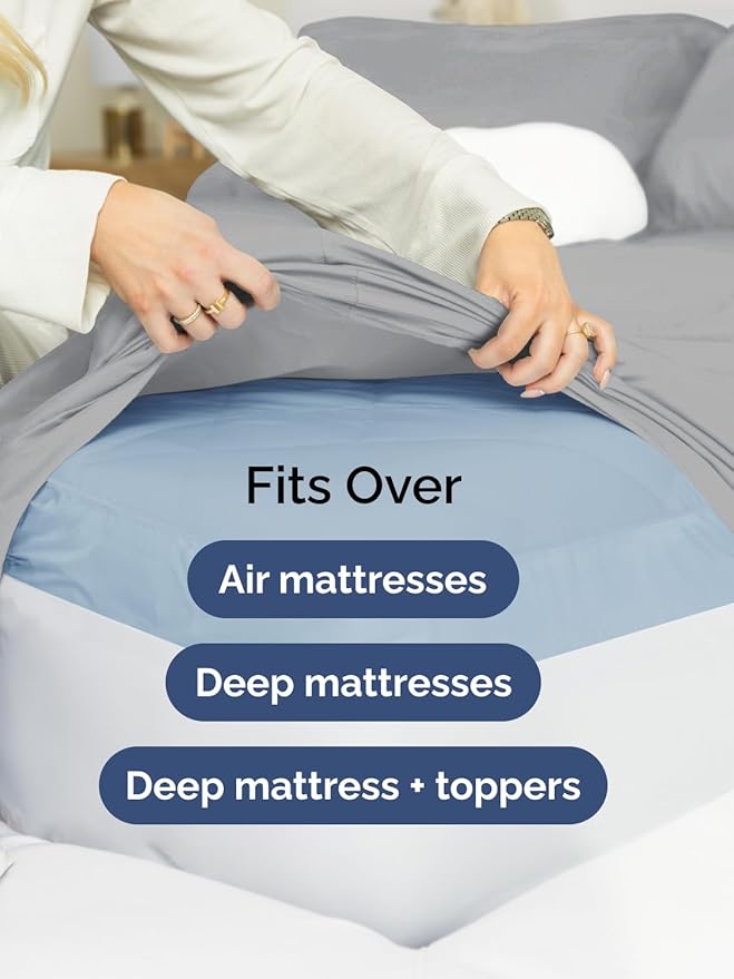 Extra Deep Pocket Twin Sheets - 3 Piece Breathable & Cooling Bed Sheets - Hotel Luxury Bed Sheet Set - Soft, Wrinkle Free & Comfy - Easily Fits Extra Deep Mattresses - Deep Pocket Steel Blue Sheets