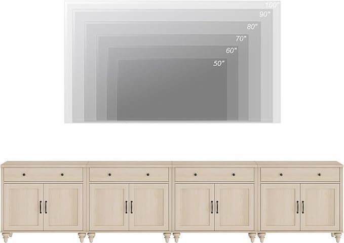 WAMPAT Farmhouse TV Stand for 85 inch TV