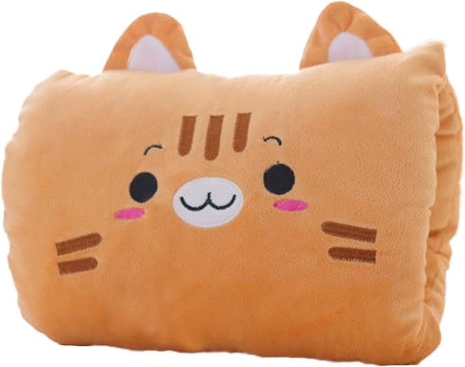 Kids Cartoon Hand Pillow Hand Warmer,Multifunction Home Animal Doll Plush Muffs Cartoon,Soft Cotton,for Napping,Travel Essentials (model6)