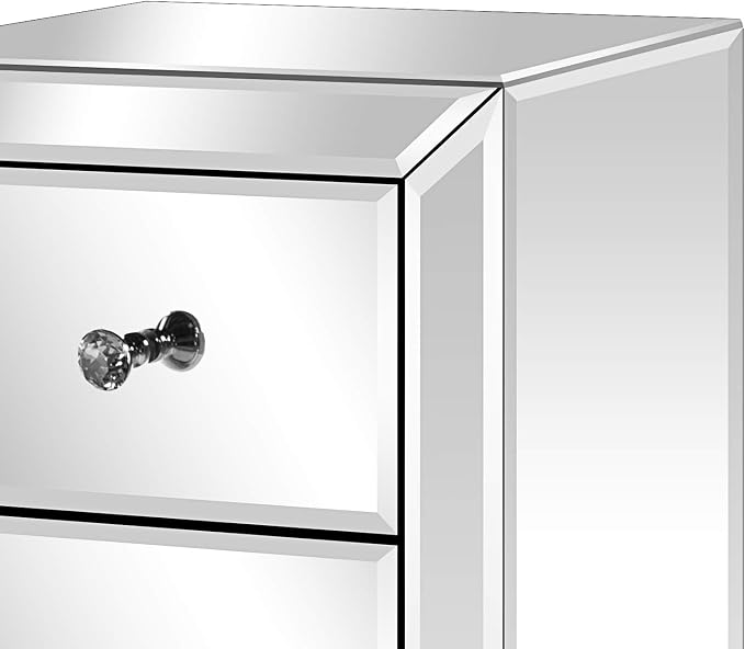 Mirrored End Table Modern Small Sofa Corner Table