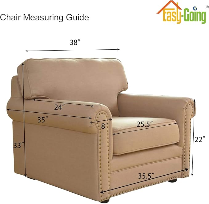 Easy-Going Stretch Chair Sofa Slipcover 1-Piece Couch Sofa Cover Furniture Protector Soft with Elastic Bottom for Kids, Pet. Spandex Jacquard Fabric Small Checks (Chair, Light Gray)