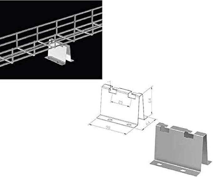 Kable Kontrol Floor Supports – Wire Mesh Cable Tray Support - Wire Mesh Tray Cable Management Rack Cable Basket, Zinc Plated Steel NEC Approved for Network, Fiber Optic, Cabling Accessory