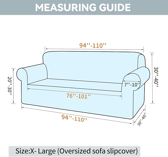 LURKA Stretch Oversized Sofa Slipcovers 1 Piece Couch Covers for 3 Cushion Couch Sofa Furniture Protector Full Sofa Covers with Elastic Bottom for Kids and Pet (X-Large, Wine)