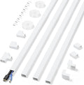 Cord Covers for Wires on Wall Extra-Long, 13.12ft TV Cord Hider Kit, Paintable Cable Management Concealer, TV Wire Hider for Wall, White Cable Raceway Channel, 4 x L39in x W0.95in x H0.55in